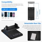 Videokonferencelyssæt med klip og telefonholder til iPhone/tablet/laptop, dæmpbar CRI 95+ med 3 lystilstande, indbygget 2000mAh batteri til zoomopkald/fjernarbejde/livestreaming/selfie