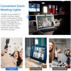 Videokonferencelyssæt med klip og telefonholder til iPhone/tablet/laptop, dæmpbar CRI 95+ med 3 lystilstande, indbygget 2000mAh batteri til zoomopkald/fjernarbejde/livestreaming/selfie