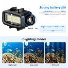Luce video LED subacquea ricaricabile ad alta potenza con supporto per action cam e supporto per slitta fredda, compatibile con GoPro, DSLR - Ideale per Vlogging, viaggi, immersioni subacquee, snorkeling, surf, sport