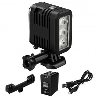 Luce subacquea, luce di riempimento video LED impermeabile dimmerabile ad alta potenza, adatta per action cam Hero 8 7 6 5 5S 4 4S 3+/3/2 SJCAM/Xiaoyi ecc.