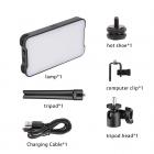 Kaksoisvärilämpöinen LED-kulmainen taskutäyttövalo, kannettava studiotäyttövalo, CRI90+, himmennettävä 2400K-6400K, 3100mAh ladattava akku, sopii YouTube-videoille, Vlogille tai TikTok-kuvaukseen