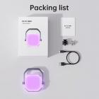 Kannettava RGB-ympäristövalo, retkeilyvalo, kaksipuolinen LED-videovalo, äänen poimintavalotehoste, 2000 mAh ladattava CRI 95+ 2500-9000K himmennettävä paneelivalo, joka tukee magneettista imua, videobloggaamiseen, valokuvaamiseen, videoneuvotteluihin, Ca