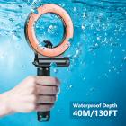 LED undervannslys, vanntett 40 m dykkerfyllingslys, IPX8 vanntett blitsringlys, 3 moduser, med 30 lysdioder, for GoPro Hero 6/5/4/3/3/2/1 SJCAM og andre actionkameraer