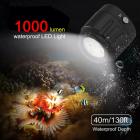 Luce di riempimento video impermeabile sommergibile, 130 piedi/40 m, luce di riempimento per fotocamera a luce bianca rossa blu, luce per fotografia subacquea Gopro con testa a sfera 1/4, adattatore per slitta fredda