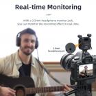 Luce video RGB portatile, luce per fotocamera a LED 2 in 1 con doppio microfono stereo, luce per fotografia a colori a 360°, 2000 mAh ricaricabile, CRI 95+, 2500-9000 K, luce di riempimento del pannello dimmerabile