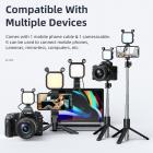 Luce video RGB portatile, luce per fotocamera a LED 2 in 1 con doppio microfono stereo, luce per fotografia a colori a 360°, 2000 mAh ricaricabile, CRI 95+, 2500-9000 K, luce di riempimento del pannello dimmerabile