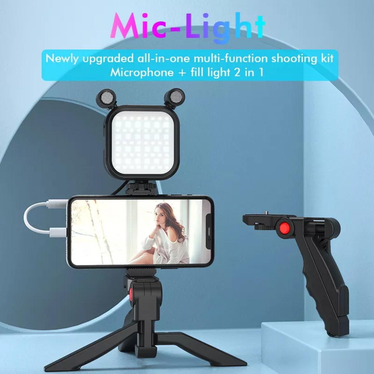 Il microfono portatile riempie il set combinato di riprese vlog live band live per streaming live, selfie, interviste ai media, riprese all'aperto