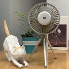 Retkeilytuuletin LED-valolla, kolme tuulennopeutta, 8000mAh ladattava akkukäyttöinen telttatuuletin irrotettavalla LED-valolla ja koukulla, portaattomasti himmennettävä, kaksisävyinen valo, kolmijalkainen, sopii ulkoilmaan, telttaukseen, matkailuautomatko