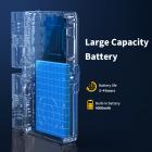 V02-mikrofonivalo, 2 in 1 -LED-kameran täyttövalo kahdella stereomikrofonilla, 360° täysivärinen valokuvavalo, 4000 mAh ladattava, CRI 95+, 2500-9000K, himmennettävä paneelin täyttövalo