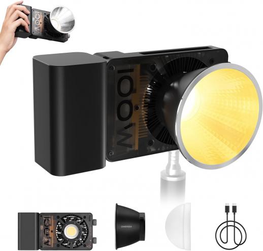 ZHIYUN CINEPEER CX100 100W LED video lys med indbygget 4500mAh batteri, bi-farve COB kontinuerlig udgang belysning 2700K-6500K til film / live streaming / video / studio fotografering
