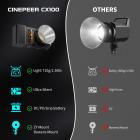 ZHIYUN CINEPEER CX100 100W LED video lys med indbygget 4500mAh batteri, bi-farve COB kontinuerlig udgang belysning 2700K-6500K til film / live streaming / video / studio fotografering