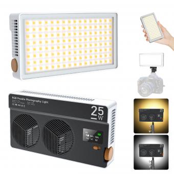 RGB Video Light LED med 360 ° Fuld Farve 2500K-900K til Kamera Vlogging Fotografi