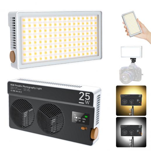 RGB Video Light LED med 360 ° Fuld Farve 2500K-900K til Kamera Vlogging Fotografi