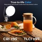 RGB LED Videolys med 27000mAh 97Wh batteri, 360° fullfarge, 2700K-6500K, TLCI≥97, CRI≥95, 33980 Lux/0.5m, Bowents-festet, Kentfaith