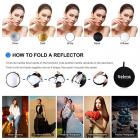 5 in 1 pyöreä heijastin 43 tuumaa / 110 cm kannettava taitettava heijastin / diffuusori kahvalla ja kantolaukulla, sopii valokuvausstudioon ja ulkovalaistukseen