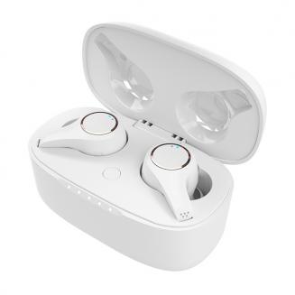 G08 True Wireless Noise Cancelling Bluetooth Earbuds - Compatibile con Apple e Android, microfono incorporato, valutazione IPX4, auricolari resistenti al sudore - Bianco