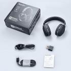 Bluedio H2 Active Noise Canceling Headphones Bluetooth-hörlurar med Mic Slide Control Deep Hi-Fi Bass Trådlösa hörlurar Over-Ear, 40H speltid, Resa/Arbete, Svart