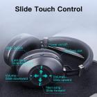 Bluedio H2 Active Noise Canceling Headphones Bluetooth-hörlurar med Mic Slide Control Deep Hi-Fi Bass Trådlösa hörlurar Over-Ear, 40H speltid, Resa/Arbete, Svart