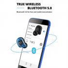 Langattomat Bluetooth 5.0 -nappikuulokkeet, Bluedio T Elf 2 True Wireless Headphones In-Ear -kuulokkeet latauskotelolla, Mini-autokuulokkeet sisäänrakennetulla mikrofonilla työhön/urheiluun, 6 tunnin soittoaika, LED-ilmaisin