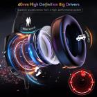 SoulBytes S9 -stereopelikuulokkeet PS4 PC:lle Xbox One PS5 -ohjain, melua vaimentavat korvakuulokkeet mikrofonilla, LED-valot, bassotilaääni, pehmeät muistikuulokkeet kannettavalle Mac-tietokoneelle Nintendo NES Gaming Blue