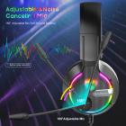 SoulBytes S19 RGB pelikuulokkeet Langalliset kuulokkeet surround-mikrofonilla PS4/PS5/PC/Xbox One Black -laitteille