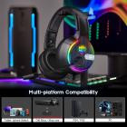 SoulBytes S19 RGB pelikuulokkeet Langalliset kuulokkeet surround-mikrofonilla PS4/PS5/PC/Xbox One Black -laitteille