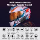 Casco de motocicleta auriculares de intercomunicación bluetooth, WiFi incorporado, con cámara 1080p, soporte para 6 jinetes 1000 m sistema de comunicación de intercomunicación