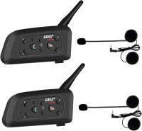 Auriculares Bluetooth para motocicletas, soporte para 6 jinetes 800m intercomunicación, sistema de comunicación de casco Bluetooth 5.1, con función de llamada sin manos y reducción de ruido, adecuado para esquí y escalada en motocicleta (2 juegos)