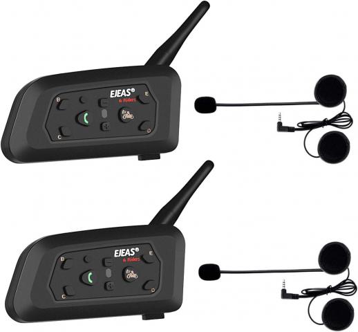 Moottoripyörän Bluetooth-kuulokkeet, tukevat 6-ajajan 800M sisäpuhelimea, Bluetooth 5.1 -kypärän viestintäjärjestelmä, handsfree-puhelu- ja melunvaimennustoiminnot, soveltuvat moottoripyörähiihtoon ja kalliokiipeilyyn (2-osainen sarja)