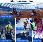 Interfono a rete Bluetooth del casco del motociclo, sistema di comunicazione del motociclo del gruppo mesh di 8 piloti, con FM e assistente vocale, può collegarsi alla maniglia EUC (non incluso) (1 set)