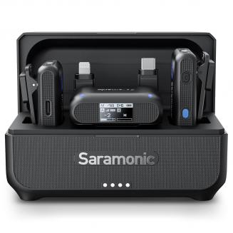 Saramonisk Wireless Lavalier mikrofon for Smartphone Camera 492ft Range 20. batteriliv