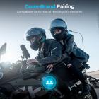 Capacete para Motocicleta com Headset, Intercomunicador Bluetooth para 2 Pilotos, Intercomunicador em Grupo Ilimitado via APP, Bluetooth 5.4, Emparelhamento Universal com Multitarefa de Áudio, Pacote com 2 Unidades, Kentfaith