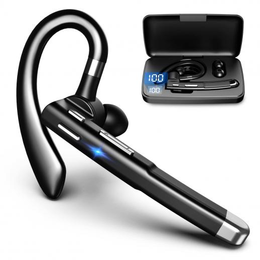 Fones de ouvido Bluetooth para celular Fone de ouvido Bluetooth V5.1 com estojo de carregamento Fones de ouvido viva-voz com microfone CVC8.0 com cancelamento de ruído para escritório/condução Compatível com Android/iPhone/Laptop