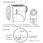 Telêmetro de golfe KM-F800H, telêmetro de caça a laser recarregável de alta precisão de 800 m com inclinação, ampliação de 6,5x, trava de mastro, foco rápido, acessório magnético, alerta de vibração do interruptor de inclinação para golfe, caça e medição