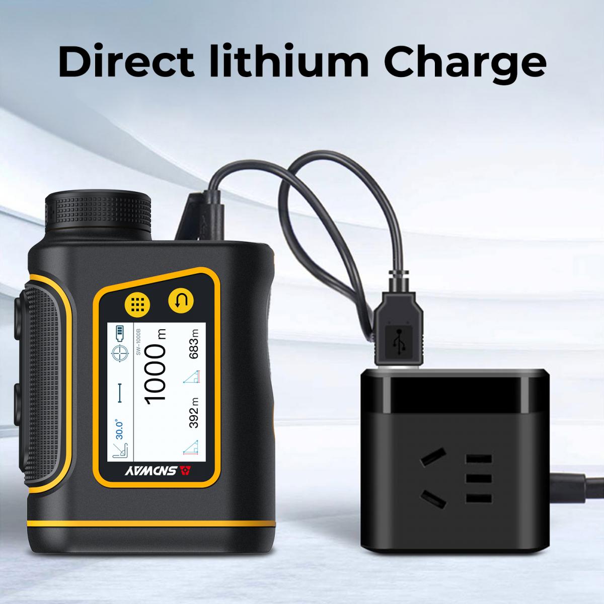 SNDWAY SW-1000B telêmetro de golfe com tela sensível ao toque LCD, suporta medição de altura, medição de velocidade, medição de área, tela colorida sensível ao toque, armazenamento automático de dados, distância de medição de 1000 metros