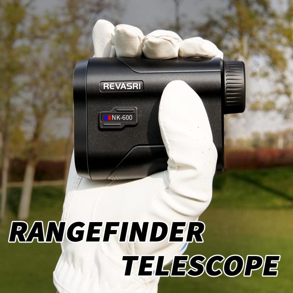 Telescopio Telémetro de Golf con Vibración de Bloqueo de Pendiente y Bandera, Medición de Distancia Horizontal Vertical de 600 Yardas y Función de Escaneo, Telémetro Multifuncional para Golf y Caza, Batería Recargable
