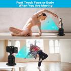 Automaattinen kasvojenseurantajalusta, ladattava kasvojen seurantapuhelinteline, ei vaadi sovellusta, hands-free, 360° kääntyvä pikakuvien