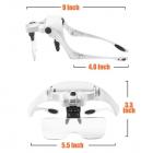 Lente d'ingrandimento per archetto con luce per lavori ravvicinati, contiene 5 lenti, perfette per gioielli, arte, artigianato, pittura e fai-da-te