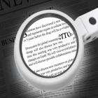 2-i-1 letvægtsforstørrelsesglas med lys og stativ, to-niveau dæmpning til læsning, reparation, håndarbejde, håndværk, puslespil