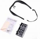 Hovedmonteret lup med 2 LED-lys, med 4 aftagelige linser 1,5X, 2,5X, 3,5X, 5X, USB genopladeligt håndfrit forstørrelsesglas til læsning, smykker, kunsthåndværk, elektronisk vedligeholdelse