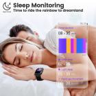 Smartwatch ID206, fitness tracker integrato, con monitoraggio della frequenza cardiaca e dell'ossigeno nel sangue, monitor del sonno, compatibile con iPhone e Android, nero