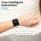 ID206 smart klocka, inbyggd fitnesstracker, med puls- och blodsyremätare, sömnmonitor, kompatibel med iPhone och Android, rosa