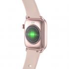 KW76 1,69 tommer kvadratisk skærm kan kun se støtte pulsmåler trin blod ilt blodtryk IP68 vandtæt pink