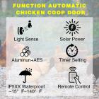 Automatisk kylling coop dør, soldrevet kylling coop dør, med timer og lyssensor, alle aluminium vejrbestandig multi-mode fjerkræ coop dør, med anti knibe design Europæisk standard
