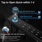 CG002 sormenjälkilukko, älykäs salasanan sormenjälkitunnistuksen ovilukko, avaimeton ovikahva salasanalla, sopii huoneisiin, perhehotelleihin, toimistohuoneistoihin, musta