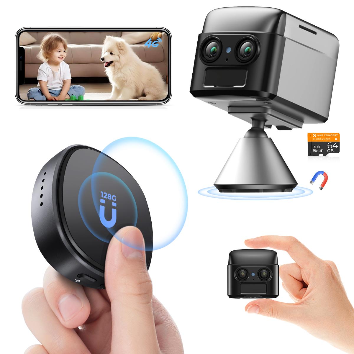 Telecamera Spia WiFi 4K Con Visione Notturna, Rilevamento IA, Batteria 6 Ore E Storage SD/Cloud Per Casa E Ufficio