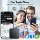 AI-stemmeoptager Stemme-til-tekst og transskription til møder, opkald, interviews, 64G Kentfaith Mini og magnetisk