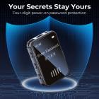 Mini Grabadora de Sonido 128GB 1600H Capacidad de Grabación con Pantalla de 1.4\", Modo Activado por Voz Kentfaith