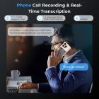 Registratore Vocale AI, Trascrivi, Riassumi e Traduci con AI, Controllo App, Prendi Appunti per Riunioni e Chiamate, Supporta 100 Lingue, Ultra-Sottile con Display InstantView, Custodia Inclusa, Kentfaith