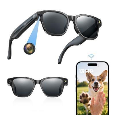 Camera Zonnebril met 8MP Sony Camera voor 1080P POV's, 13MP Foto's, WiFi Overdracht, 10H Muziek/Gesprekken, Vertaling in 26 Talen, Kentfaith